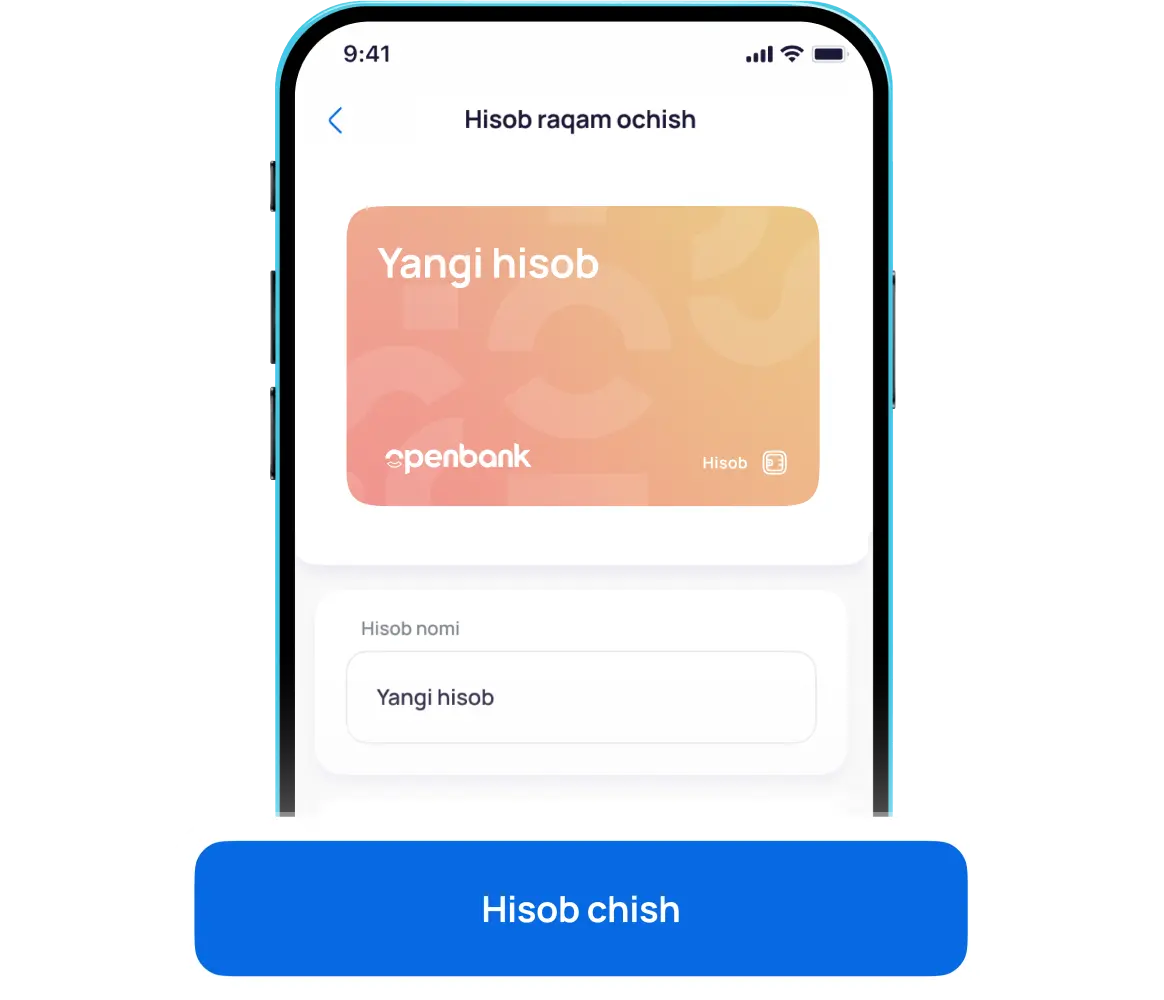 Hisob nomini kiriting va ochilishni tasdiqlang