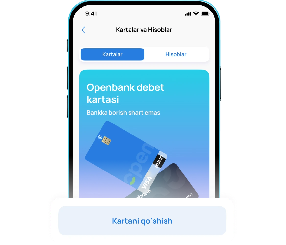 Ochilgan ekranda "Kartani qo'shish" tugmasini bosing va keyin yana "Kartani qo'shish" tugmasini bosing
